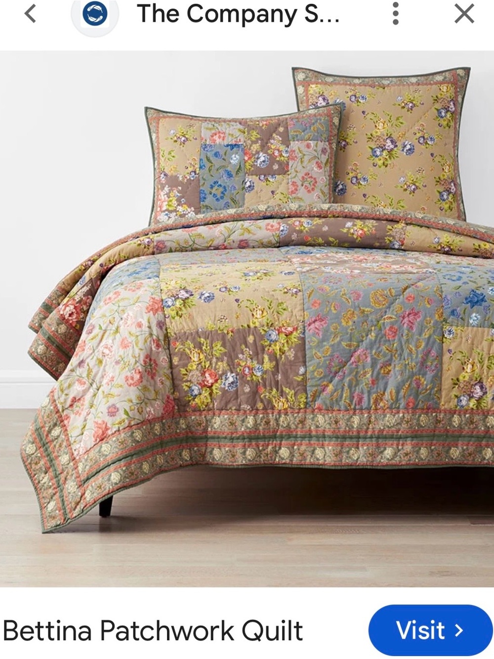 The Company Store Floral Patchwork Quilt - NWT